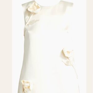 Self-Portrait Cream Sheath Mini Dress Mock Neck Sleeveless